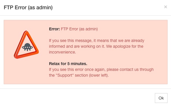 Website Builder FTP Error Website Builder FTP Error
