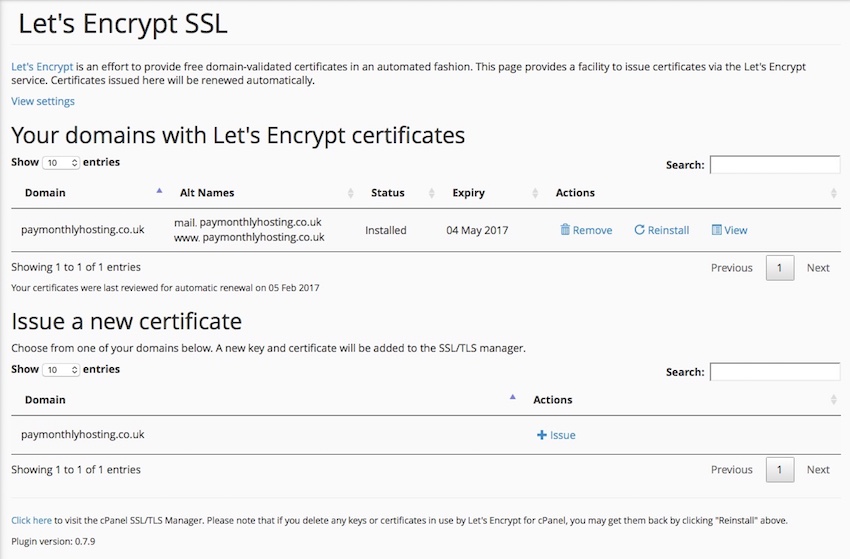 Domains protected by Lets Encrypt SSL certificates