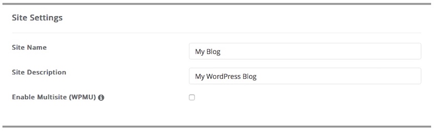 WordPress Site Settings